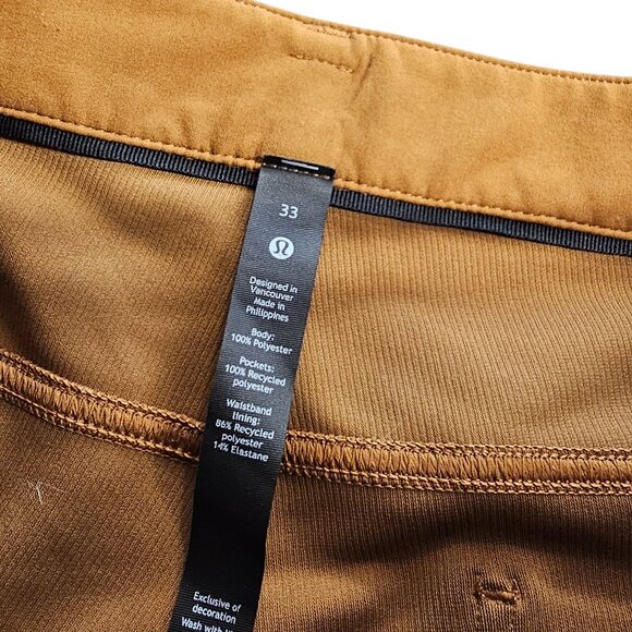 Lululemon Mens ABC Slim Fit Pant, Corduroy Ribbed, Brown Rust, Size 33 - Picture 5 of 9